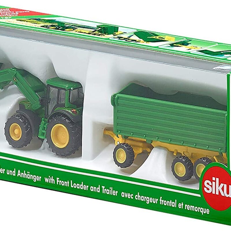 Siku 1843 John Deere With Front Loader And Trailer Toyland