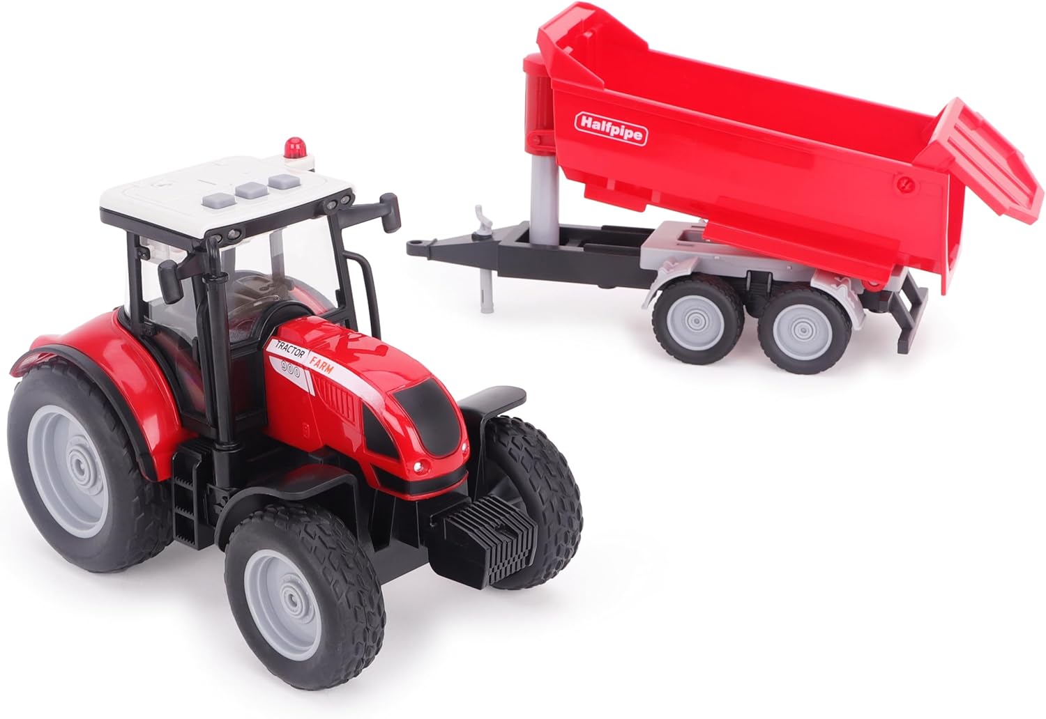 Toyland® 37cm (15") Red Tractor & Trailer With Lights & Sound - Kids Farm Toys - Indoor and Outdoor Farming Vehicle - Ages 3+ - Image 8