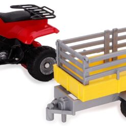Alternative view of Toyland® Farm Quad & Trailer Playset - 1:16 Scale Free-Wheel Action Quad Bike - Boys Farm Toys with Detachable Trailer - Red Agricultural Toy Vehicle