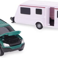 Alternative view of Toyland® Green Car With Detachable Caravan Set - 1:32 Scale - Free-Wheel Action SUV & Trailer Collectible Toy Vehicle for Kids - Ages 3+