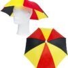 Toyland® 50cm (20”) Germany Red, Yellow & Black Umbrella Hat – Hands-Free Adjustable Folding Parasol for Rain & Sun Protection - Festivals, Sports Fans, Fishing & Outdoor Events, Euros & World Cup