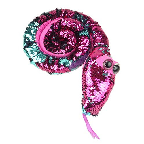 150cm Sequin Reveal Snake Plush Soft Toy - Pink & Turquoise - Toyland