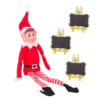 Pack of 12-6.5cm Gold Glitter Elf Christmas Message Boards - Create Your Own Message