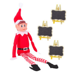 Pack of 12-6.5cm Gold Glitter Elf Christmas Message Boards - Create Your Own Message