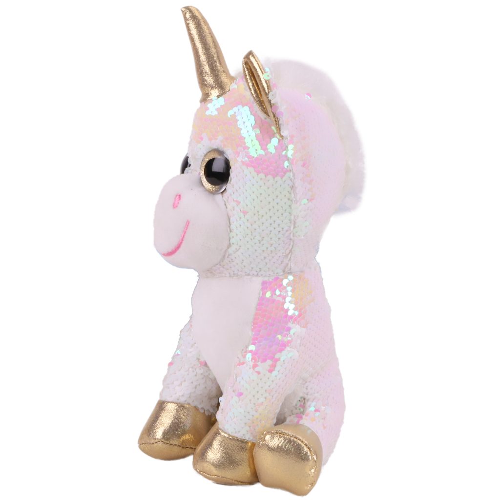 Sequin Reveal Unicorn Soft Toy - White & Iridescent - Toyland