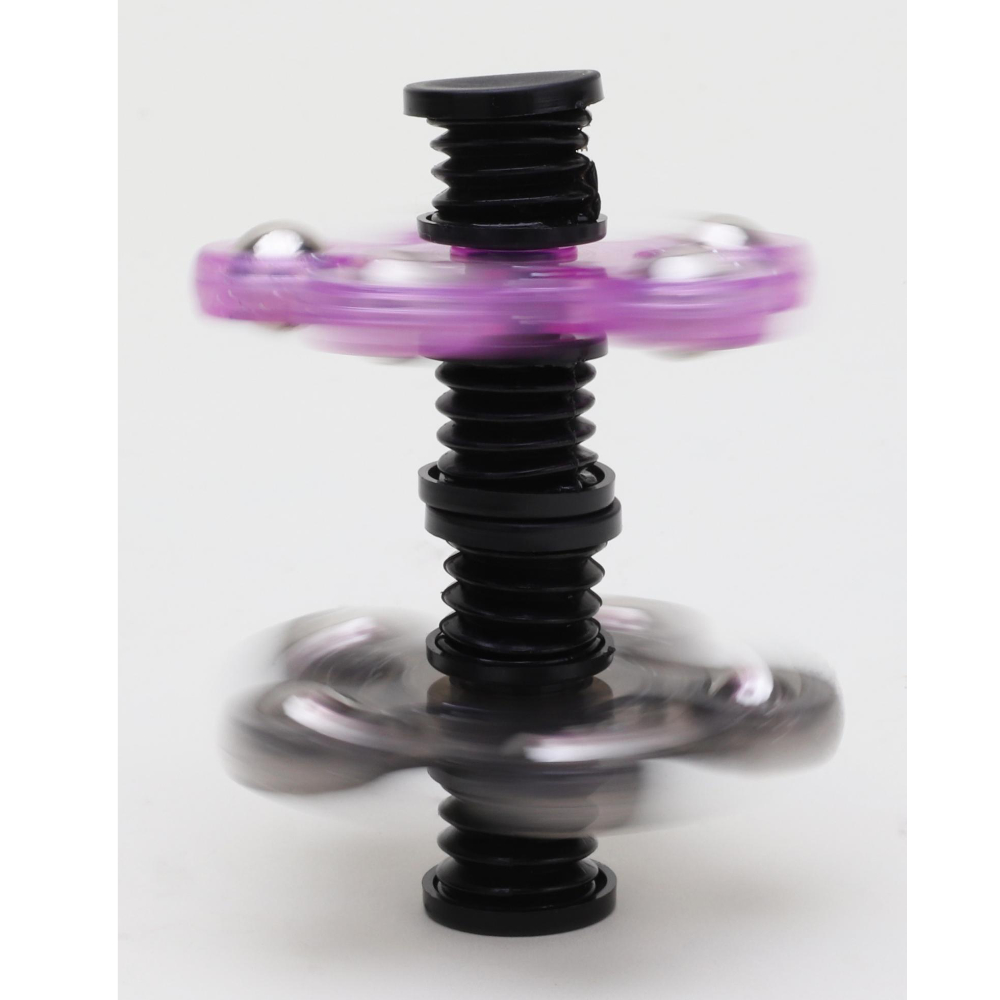 Spinnerooz Glitter Hand Spinner Novelty Toy - Fidget Spinner - 5 In 1 - Jump, Bounce, Spin (PURPLE) - Image 2
