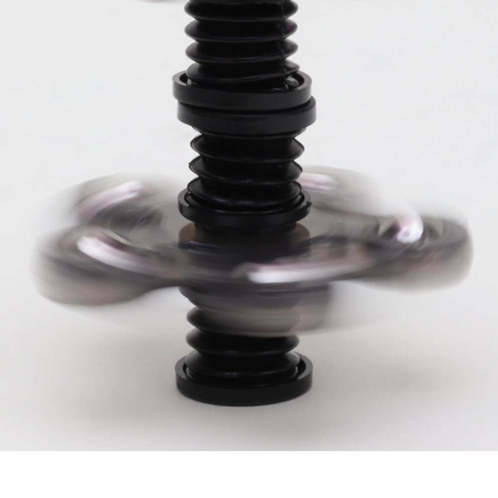 Spinnerooz Glitter Hand Spinner Novelty Toy - Fidget Spinner - 5 In 1 - Jump, Bounce, Spin (BLACK)