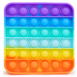 Toyland® Push Bubble Pop Bubble Sensory Fidget Toy (Rainbow Square)
