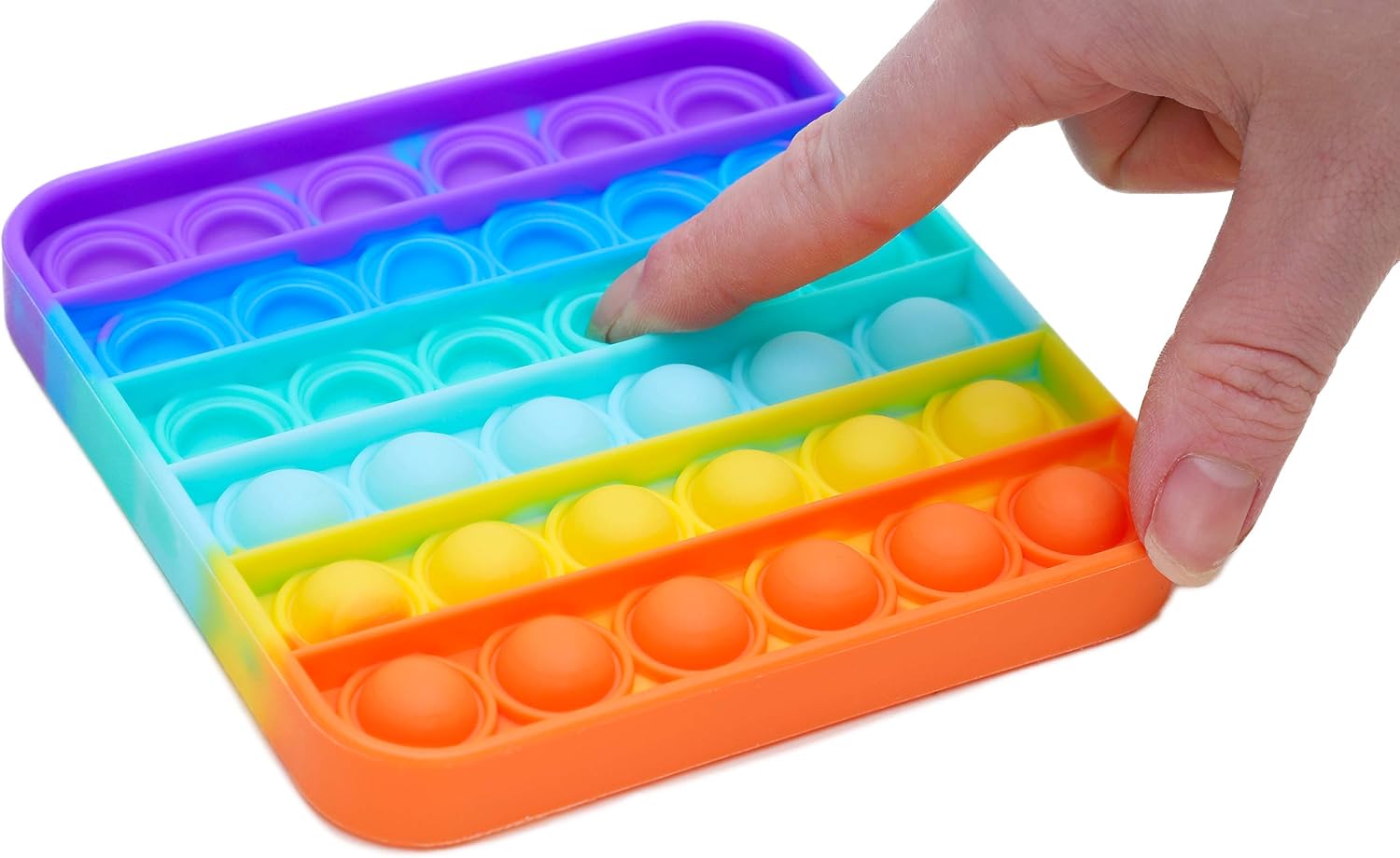 Toyland® Push Bubble Pop Bubble Sensory Fidget Toy (Rainbow Square) - Image 5