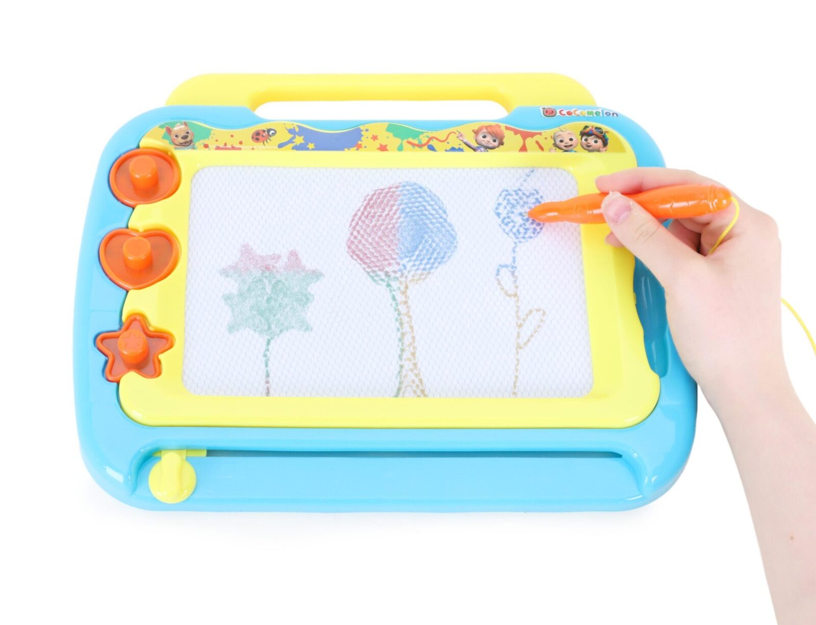 Cocomelon Magnetic Drawing Board With Stamps - Creative Toddler Toys 