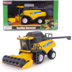 Toyland® 26cm (10”) 1:32 Scale Yellow Toy Combine Harvester - Friction-Powered Farm Vehicle With Moving Parts - Kids Interactive Play - 3+ Years