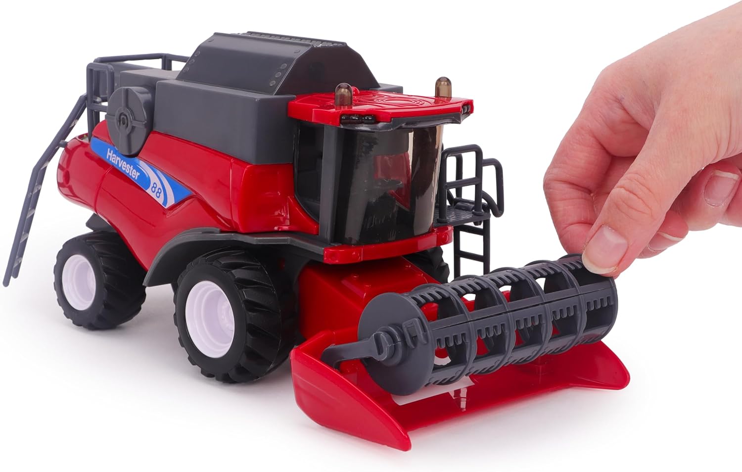 Toyland® 26cm (10”) 1:32 Scale Red Toy Combine Harvester - Friction-Powered Farm Vehicle With Moving Parts - Kids Interactive Play - 3+ Years - Image 3