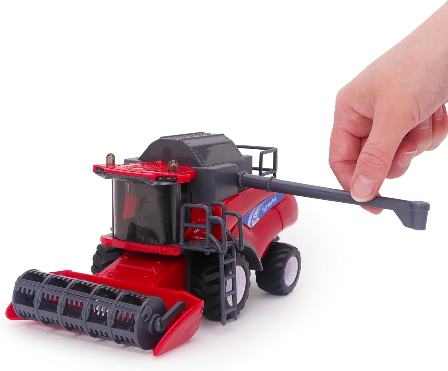 Toyland® 26cm (10”) 1:32 Scale Red Toy Combine Harvester - Friction-Powered Farm Vehicle With Moving Parts - Kids Interactive Play - 3+ Years - Image 2