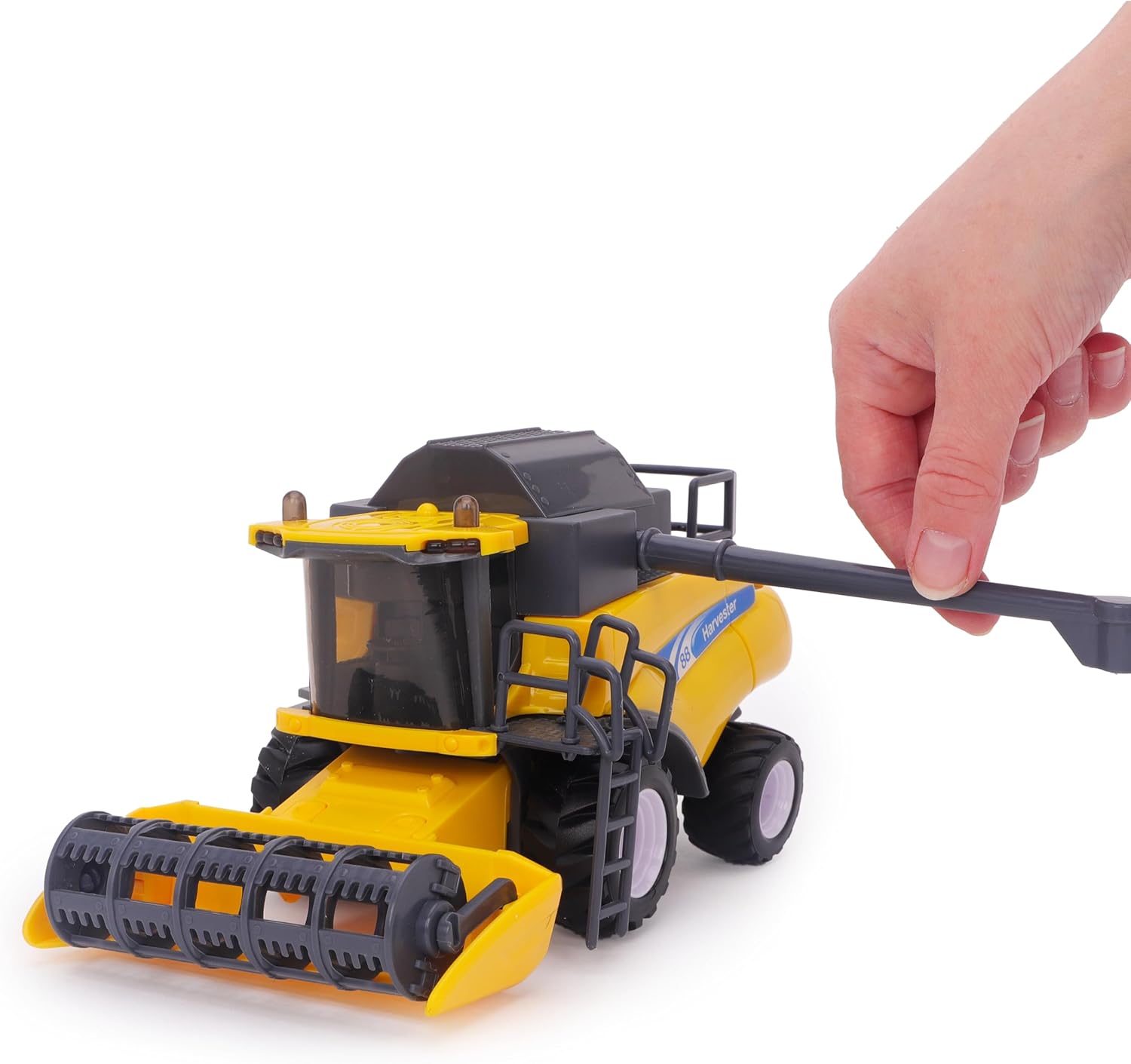 Toyland® 26cm (10”) 1:32 Scale Yellow Toy Combine Harvester - Friction-Powered Farm Vehicle With Moving Parts - Kids Interactive Play - 3+ Years - Image 2