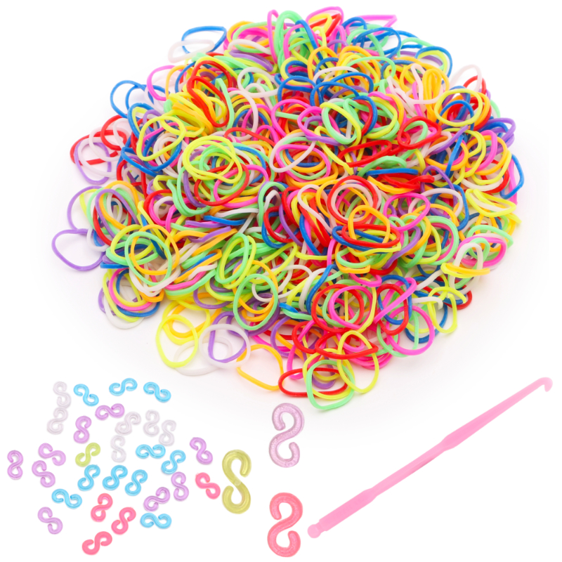 Loom Band Refill Pack - 600 Loom Bands With Clips & Hook Included 