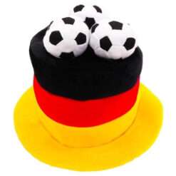 Germany Flag Novelty Football Fan Top Hat With 3D Footballs - Perfect For Euro/World Cup/Football Parties & German Celebrations - 8 Countries Available