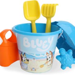 Bluey & Bingo 6 Piece Bucket & Spade Set With Watering Can - Sand & Water Play - Beach Toys