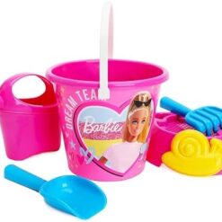 Barbie 6 Piece Bucket & Spade Set With Watering Can - Sand & Water Play - Beach Toys