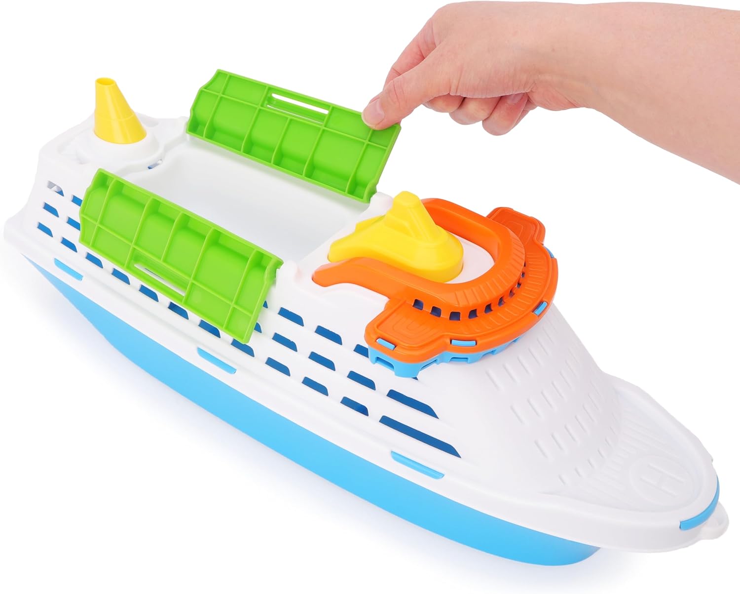 Toyland® 41cm (16") Colourful Cruise Ship With Moveable Doors and Wheels - Kids Floating Water Toy - Pool & Bathtime Toys - Ages 3+ - Image 2
