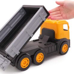 Alternative view of Toyland® Set of 2, 1:16 Scale Construction Trucks - 36cm (14") 6 Wheel Dump Truck & 20cm (8") Skid Steer with Moveable Wheels & Parts - Construction Toys - Outdoor & Indoor