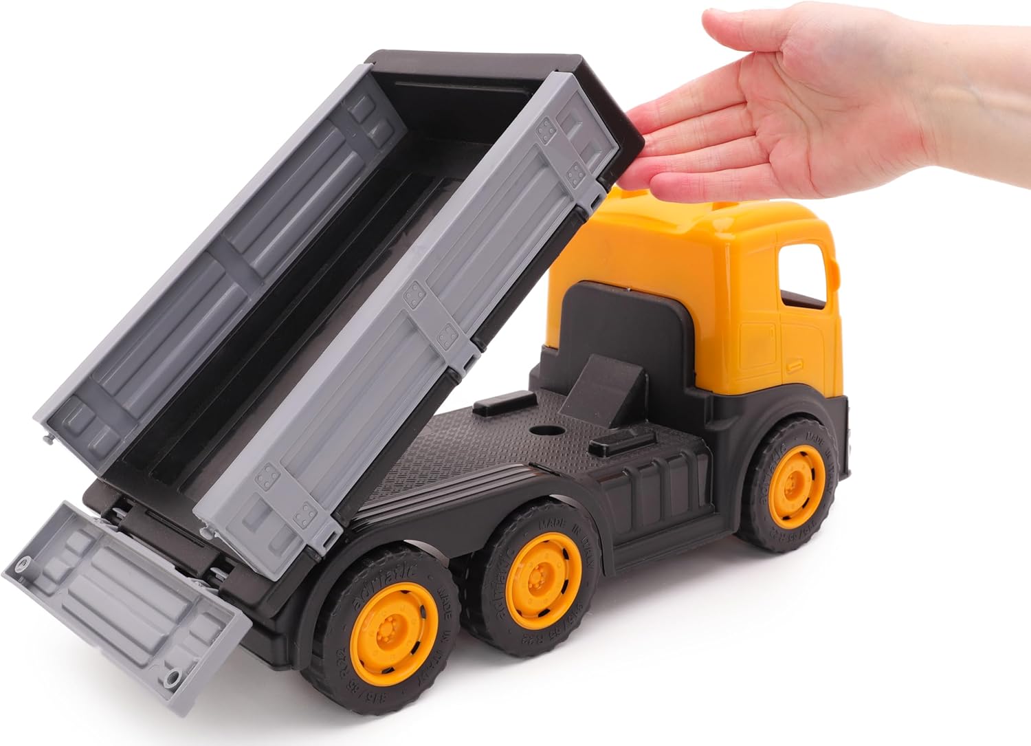 Toyland® Set of 2, 1:16 Scale Construction Trucks - 36cm (14") 6 Wheel Dump Truck & 20cm (8") Skid Steer with Moveable Wheels & Parts - Construction Toys - Outdoor & Indoor - Image 2