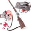Toyland® 62cm (25") Die Cast Metal Cowboy Toy Over & Under Shotgun - 8 Shot Cap Gun - 96 Shot Caps Included - Realistic Smoke & Sound Effect