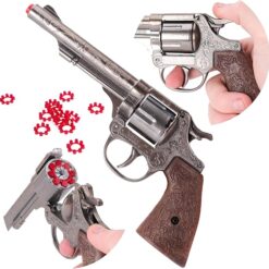 Toyland® 21cm (9") Die Cast Metal Cowboy Toy Pistol - 8 Shot Cap Gun - 96 Shots Included - Smoke & Sound Effect