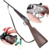 Toyland® 84cm (33") Hunting Toy Side By Side Shotgun - Cap Gun With 100 Shot Caps Included And 3 Toy Cartridges - Smoke & Sound Effects - With Carry Strap