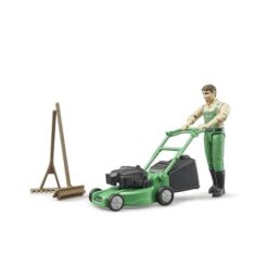 Gardener with Mower and Equipment