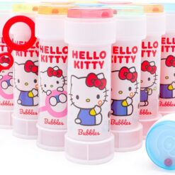 Toyland® Pack of 12 Hello Kitty Bubbles With Wands, 60ml Solution & Novelty Maze Lid - Pocket Money & Party Bag Toys