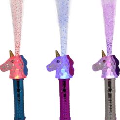 Toyland® 38cm (15") Multicoloured Light Up Fibre Optic Unicorn Wand - 6 Light Up Functions - Party Accessories - 1 Chosen At Random