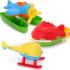 Toyland® Pack of 3-16cm (6") Colourful Toy Helicopter, Submarine & Seaplane - Kids Floating Water Toys - Pool & Bathtime Toy - Age 2+"