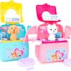 15cm (6") 12 Piece Pet Care Groomers Carry Case - Stickers, Accessories & Travel Case - Pretend Play Set - Travel Toy - Car Toys - Ages 3+