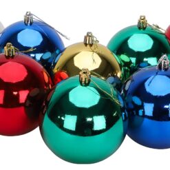 Toyland® 10 Extra Large 100mm Colour Christmas Baubles - Christmas Tree Decorations (Assorted)