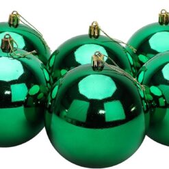 Toyland® 10 Extra Large 100mm Green Plastic Christmas Baubles - Christmas Tree Decorations (Green)