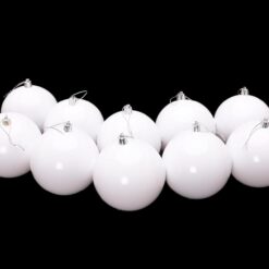 Toyland® 10 Extra Large 100mm Colour Christmas Baubles - Christmas Tree Decorations (White)