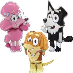 Toyland® Pack Of 3 Bluey Foil Balloons - 35" Mackenzie, 36" Coco & 31" Indy - Kids Party Decorations