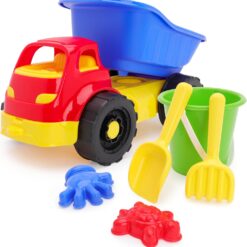 Toyland®  33cm (13") Beach Truck 5 Piece Bucket & Spade Set - Sandpit , Water & Beach Toys - Outdoor Garden Toys - Kids & Toddler Age - 18 Months+
