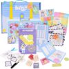 Toyland® 20 Piece Bluey Pretend Play Travel Activity Set - Passport & Boarding Pass, 1 Pen, 2 Sticker Sheets, 3 Wooden Stampers With Ink Pad, 3 Postcards, 1 World Map & More - Arts And Crafts Toys