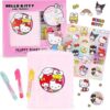 Toyland® Hello Kitty And Friends Pink Fluffy Diary Set - Fluffy Diary, 3 Mini Gel Pens, And Stickers - Girls Stationery Gift Set - Diaries, Journals & Notebooks - Ages 3+