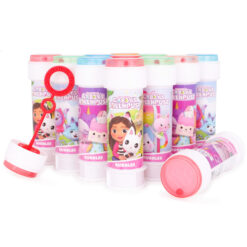 Pack of 12 Gabby's Dollhouse Bubbles With Wands, 60ml Solution & Novelty Maze Lid - Pocket Money & Party Bag Toys