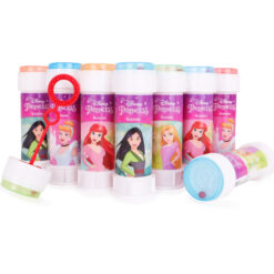 Pack of 12 Princess Bubbles With Wands, 60ml Solution & Novelty Maze Lid - Pocket Money & Party Bag Toys