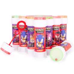 Pack of 12 Sonic the Hedgehog Bubbles With Wands, 60ml Solution & Novelty Maze Lid - Pocket Money & Party Bag Toys