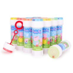 Pack of 12 Peppa Pig Bubbles With Wands, 60ml Solution & Novelty Maze Lid - Pocket Money & Party Bag Toys