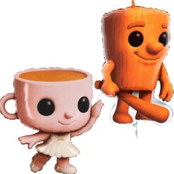 Pack Of 2 Italian Brainrot Character Foil Balloons - 1 x 59cm (23") Tung Tung & 1 x 56cm (22") Ballerina Cappucinni - Kids Party Decorations & Accessories