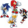 Pack of 4-81cm (32") Sonic Shaped Foil Balloons - Sonic, Tails, Knuckles, Shadow - Children's Party Decorations