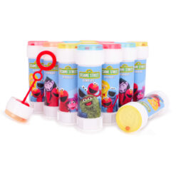 Pack of 12 Sesame Street Bubbles With Wands, 60ml Solution & Novelty Maze Lid - Pocket Money & Party Bag Toys