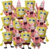 Toyland® Pack Of 20-37cm (15") Spongebob Squarepants & Patrick Star Mini Balloons - Sticks & Cups Included - Birthday Party Decorations