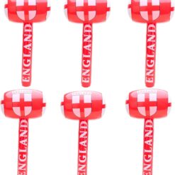 Toyland® 6 x 71cm (28") Inflatable England Hammer - St George's, World Cup & Euros - Football Match Accessories - English Party Decorations
