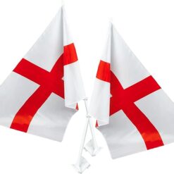 Toyland® Pack Of 12 - St George England Waving Fabric Flag - 18" x 11" Flag Size - Euros & World Cup - English Party Decorations